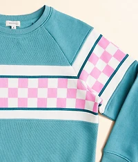 Girls - Checker Stripe Pullover