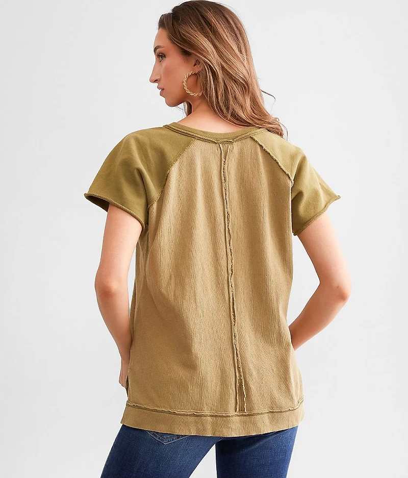 Washed Raglan Henley