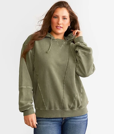 Raw Edge Hooded Sweatshirt