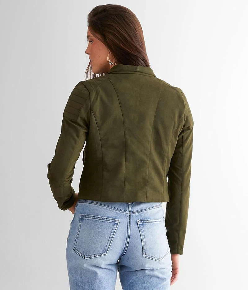 Faux Suede Moto Jacket
