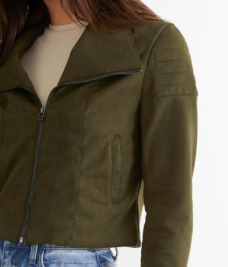 Faux Suede Moto Jacket