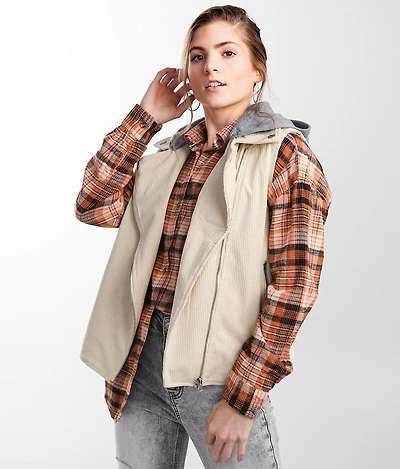 Moto Corduroy Hooded Vest