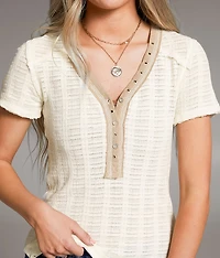 Open Weave Henley