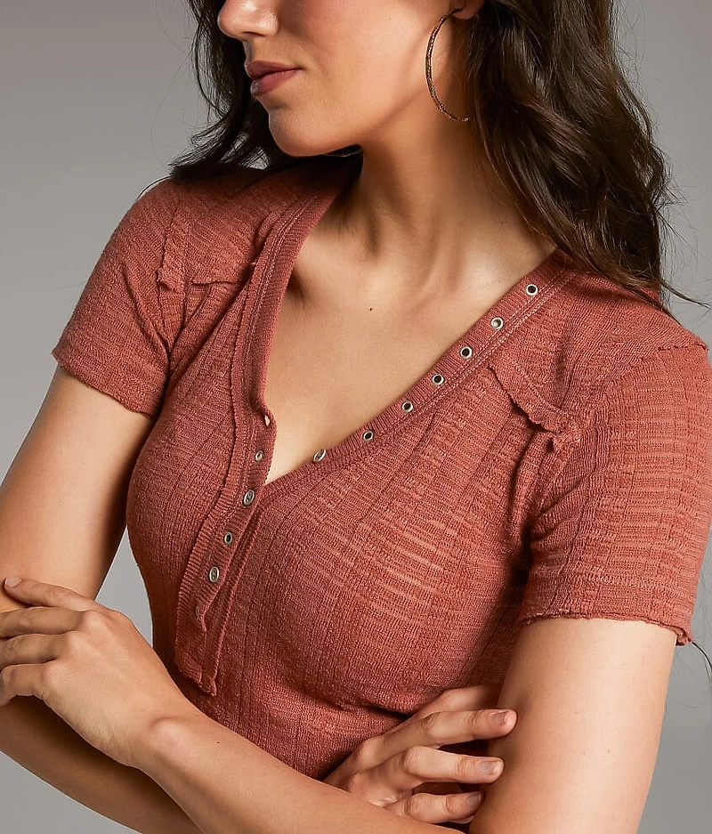 Open Weave Henley