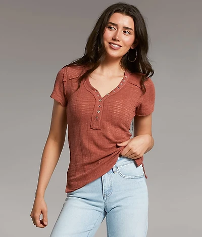 Open Weave Henley