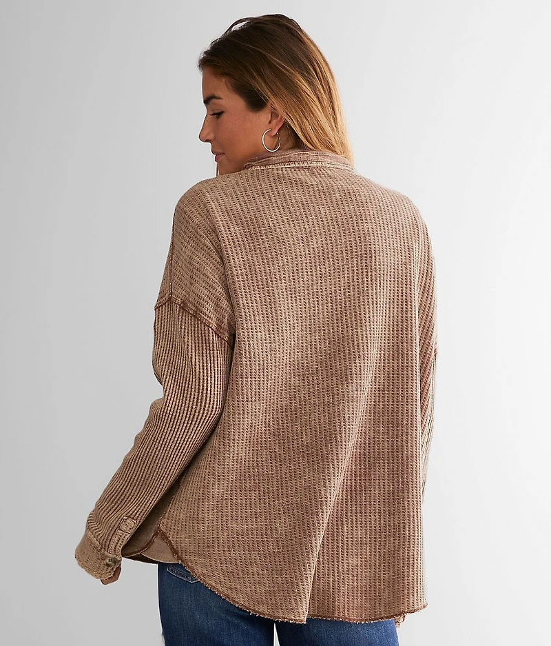 Washed Waffle Knit Shirt