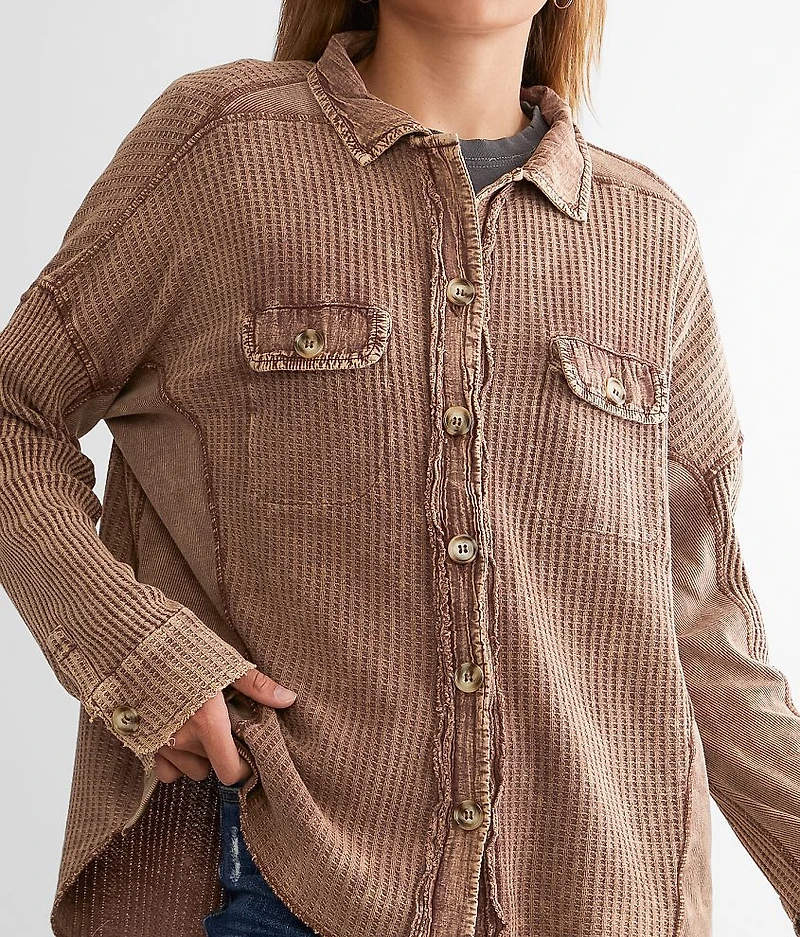 Washed Waffle Knit Shirt