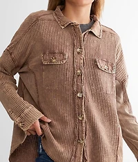 Washed Waffle Knit Shirt