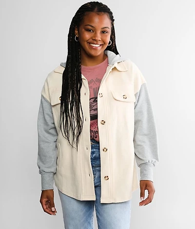 Reverse Pieced Fleece Shacket