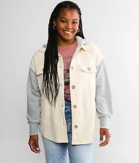 Reverse Pieced Fleece Shacket