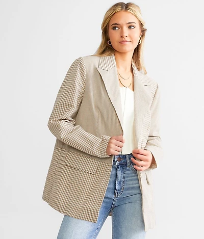 Mixed Plaid Blazer