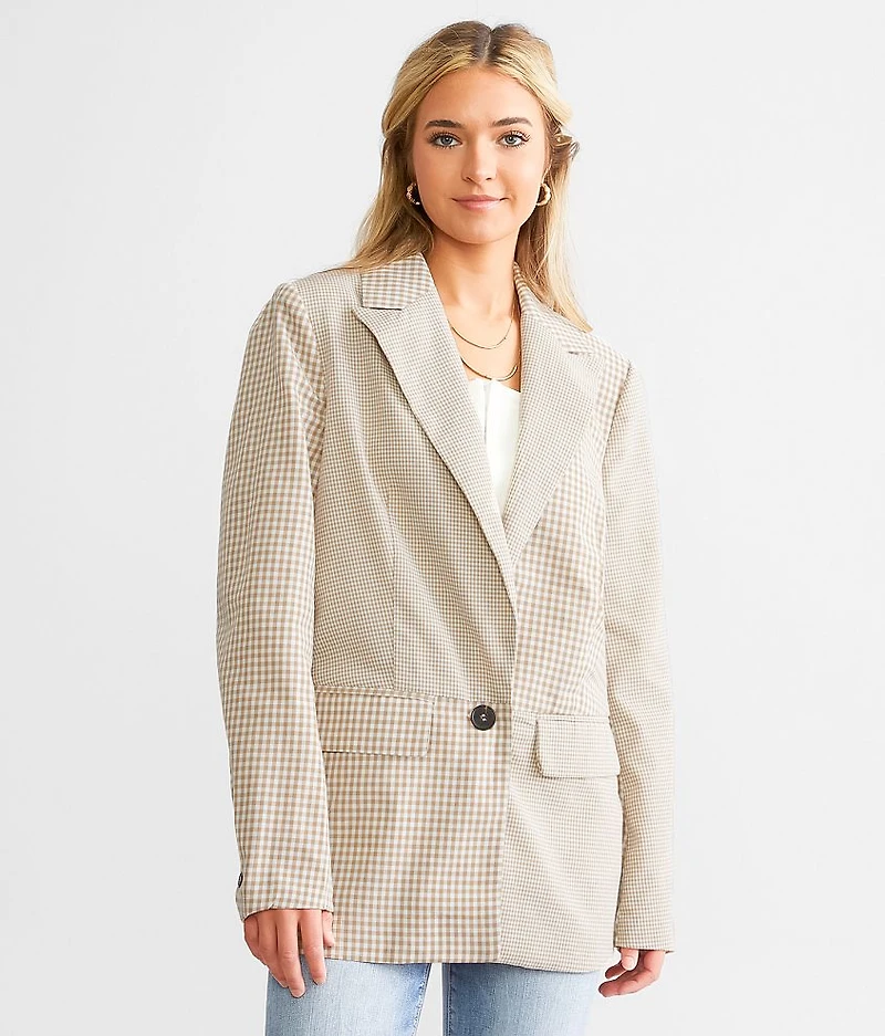 Mixed Plaid Blazer