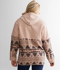 Pieced Denim Hooded Shacket