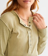 Varigated Rib Henley