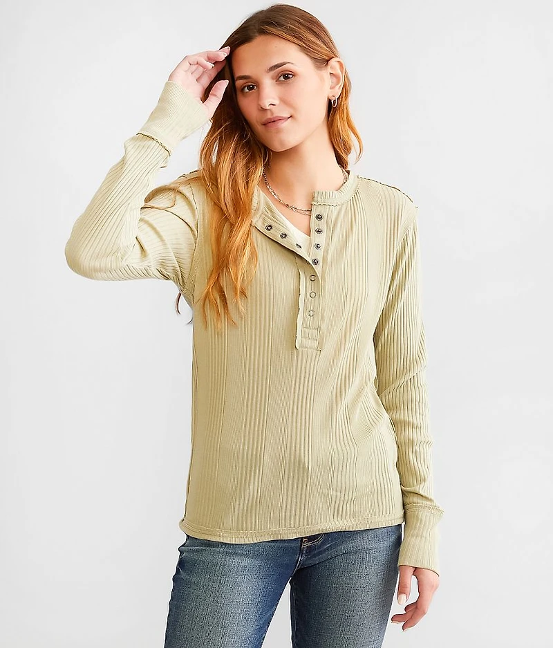Varigated Rib Henley