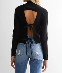 Open Back Tie Sweater