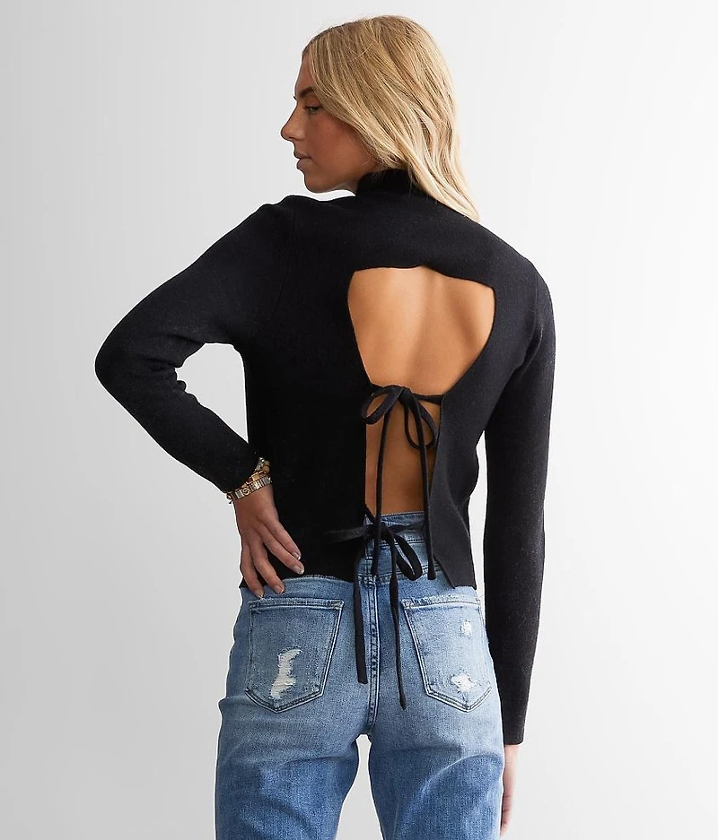 Open Back Tie Sweater