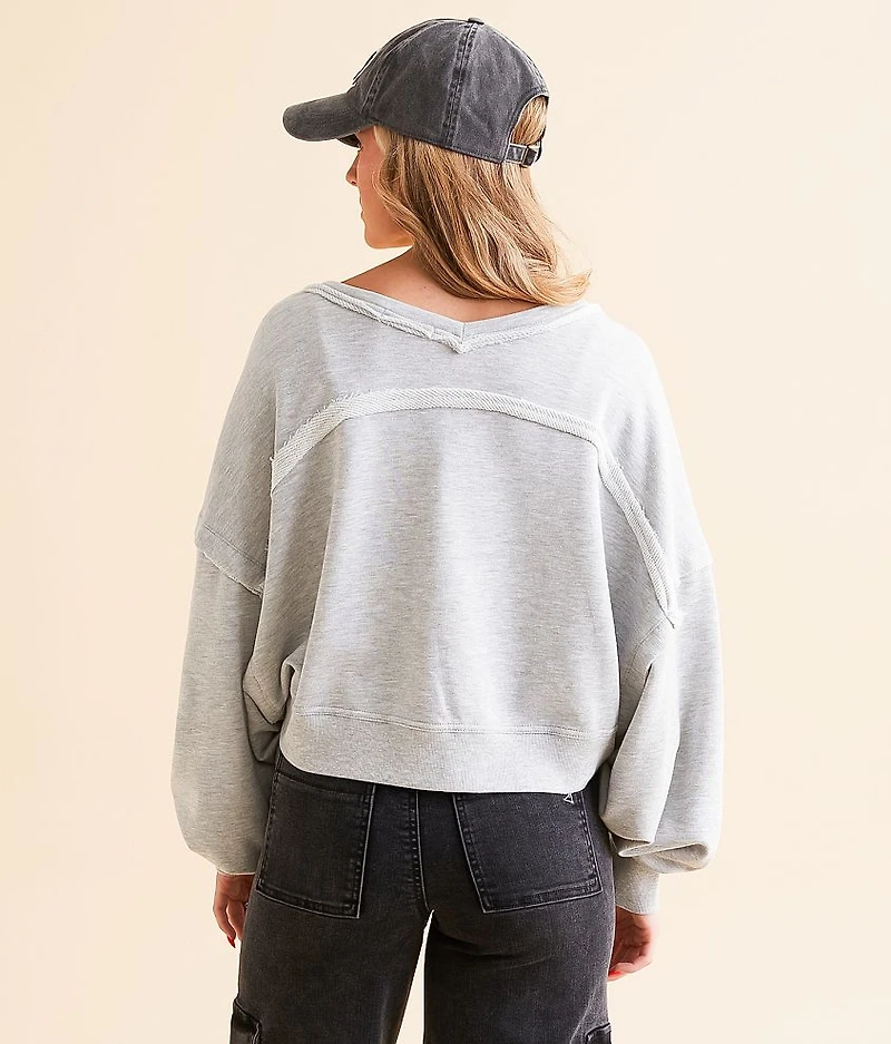 Exposed Seam Cropped Bolero Cardigan