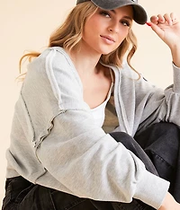 Exposed Seam Cropped Bolero Cardigan