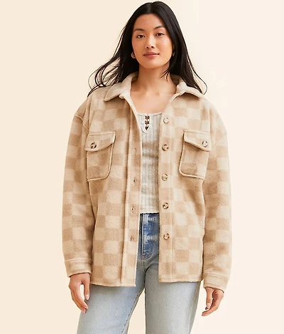 Checkered Fleece Shacket