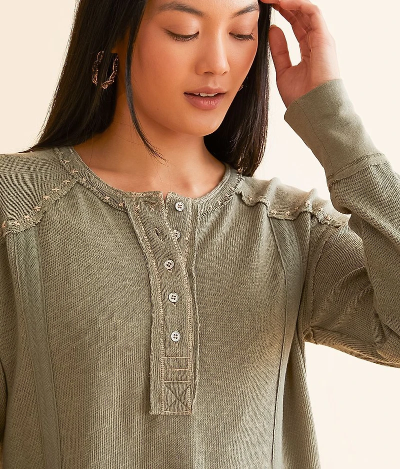 Embroidered Henley