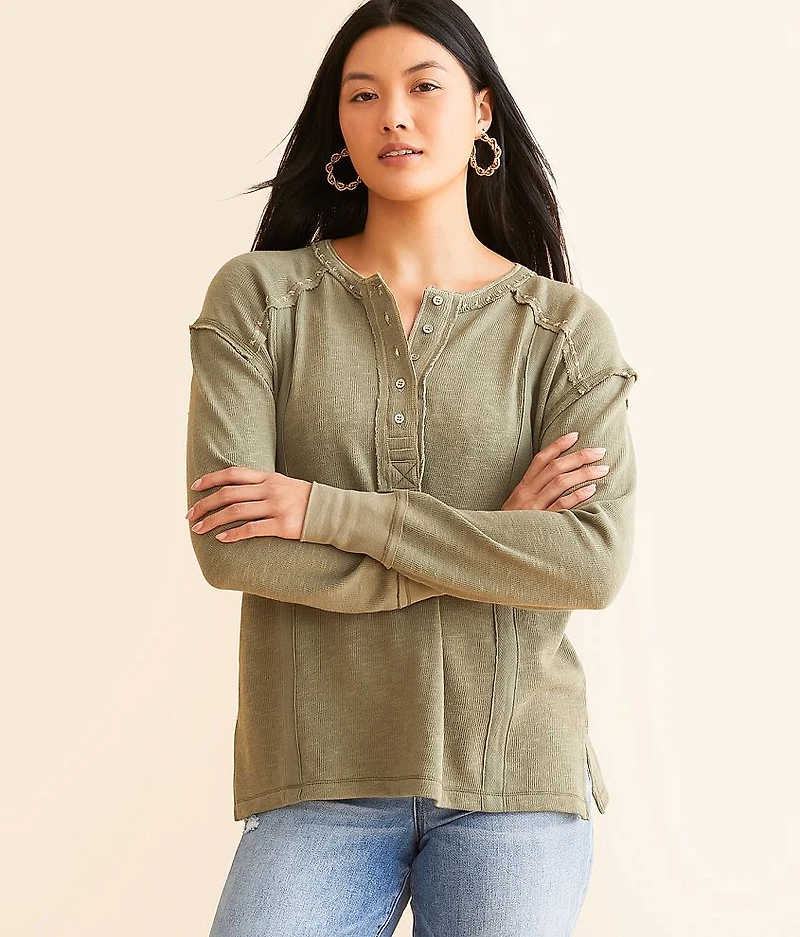 Embroidered Henley