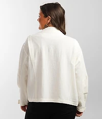 Woven Mock Neck Jacket