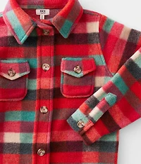 Girls - Plaid Fleece Shacket