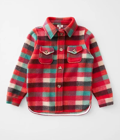 Girls - Plaid Fleece Shacket