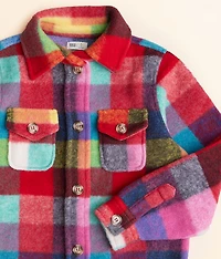 Girls - Plaid Fleece Shacket