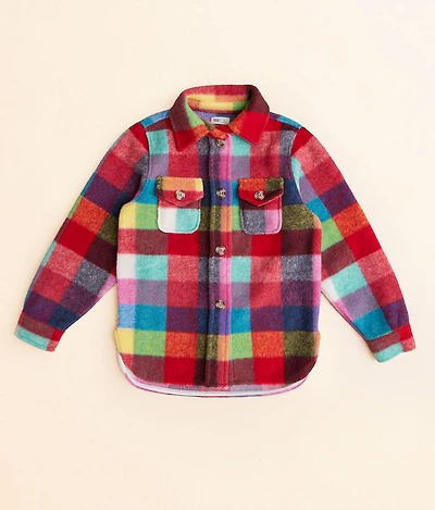 Girls - Plaid Fleece Shacket