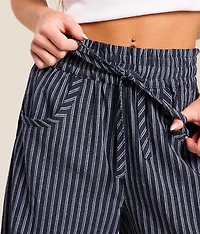 High Rise Striped Barrel Pant