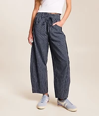 High Rise Striped Barrel Pant