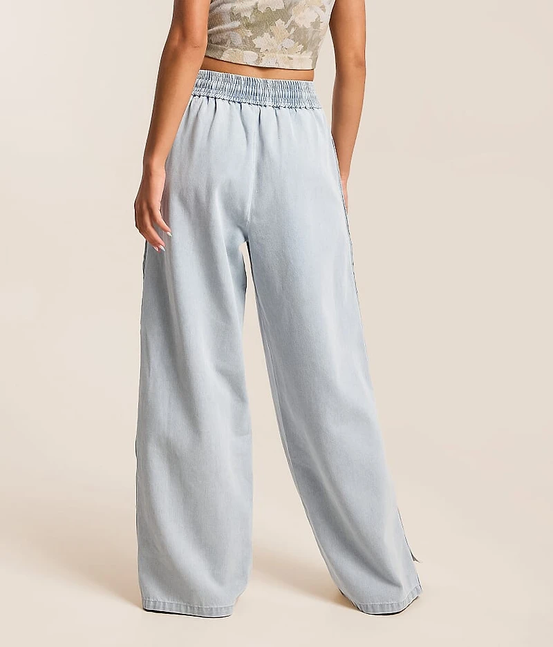 High Rise Wide Leg Baggy Side Snap Jean