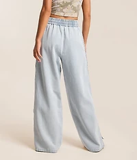 High Rise Wide Leg Baggy Side Snap Jean
