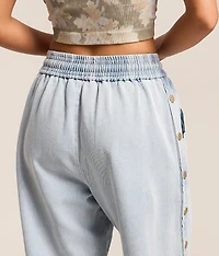 High Rise Wide Leg Baggy Side Snap Jean