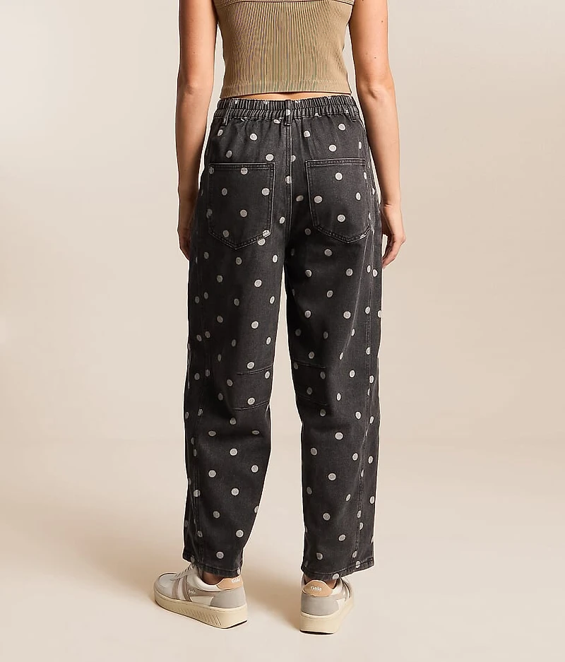 High Rise Polka Dot Barrel Pant