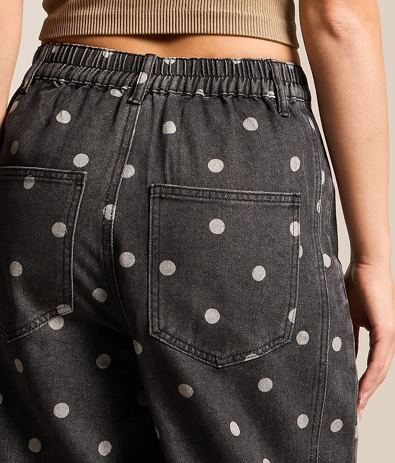 High Rise Polka Dot Barrel Pant