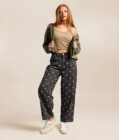 High Rise Polka Dot Barrel Pant