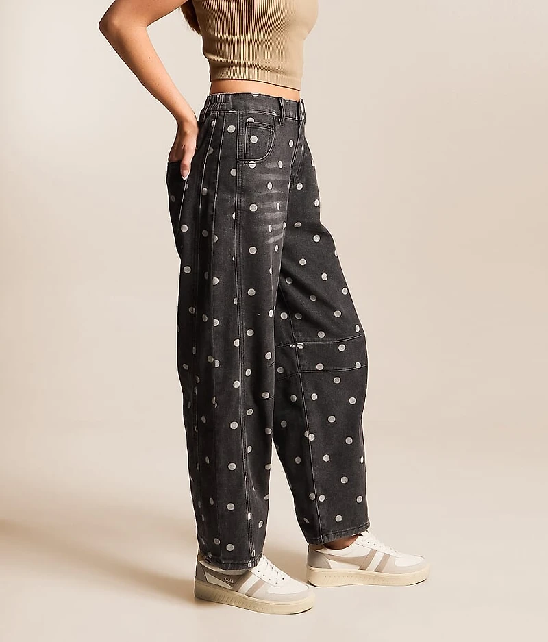 High Rise Polka Dot Barrel Pant