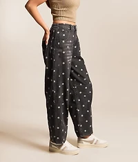 High Rise Polka Dot Barrel Pant
