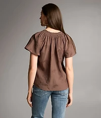 Embroidered Paisley Top