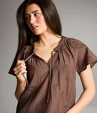 Embroidered Paisley Top