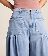 High Rise Wide Leg Cinch Stretch Pant