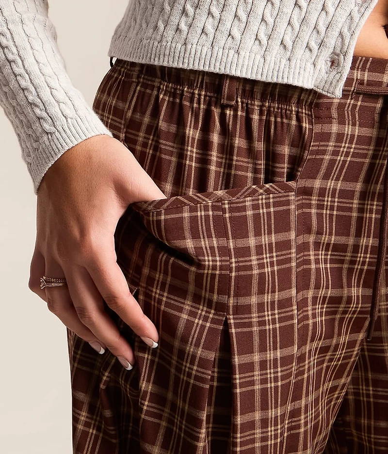 Plaid Wide Leg Pant