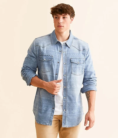 Aztec Denim Stretch Shirt
