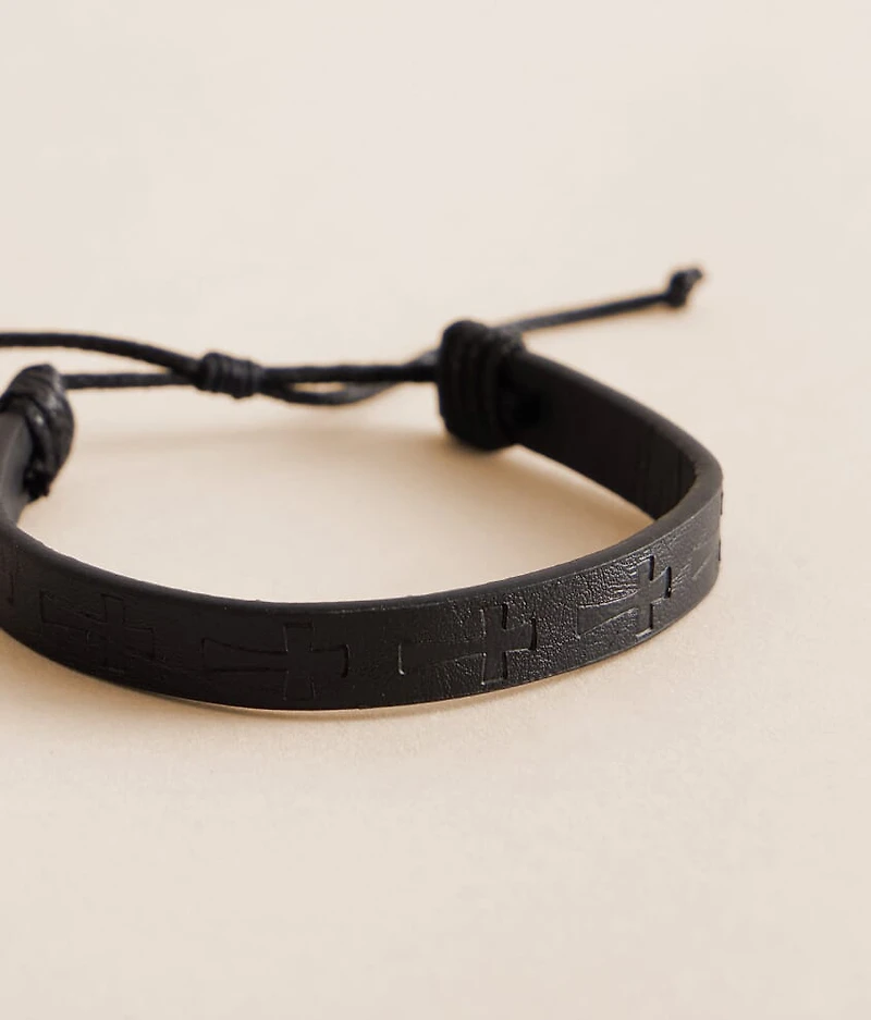 Leather Cross Bracelet