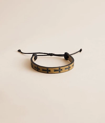 Leather Cross Bracelet
