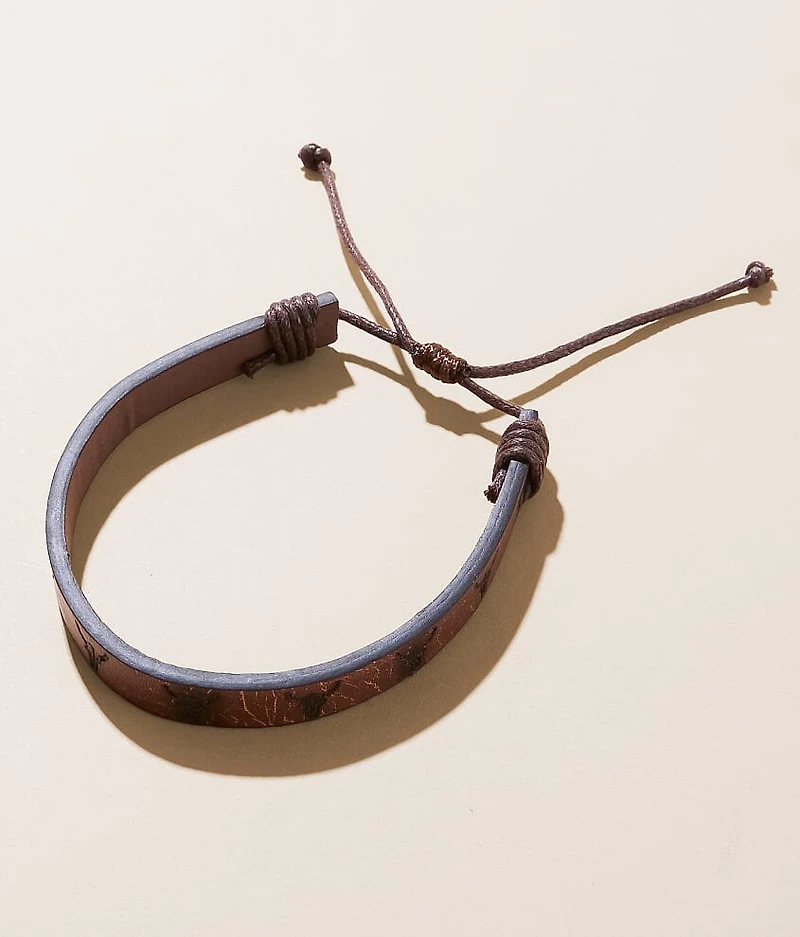 Steer Stamped Leather Bracelet