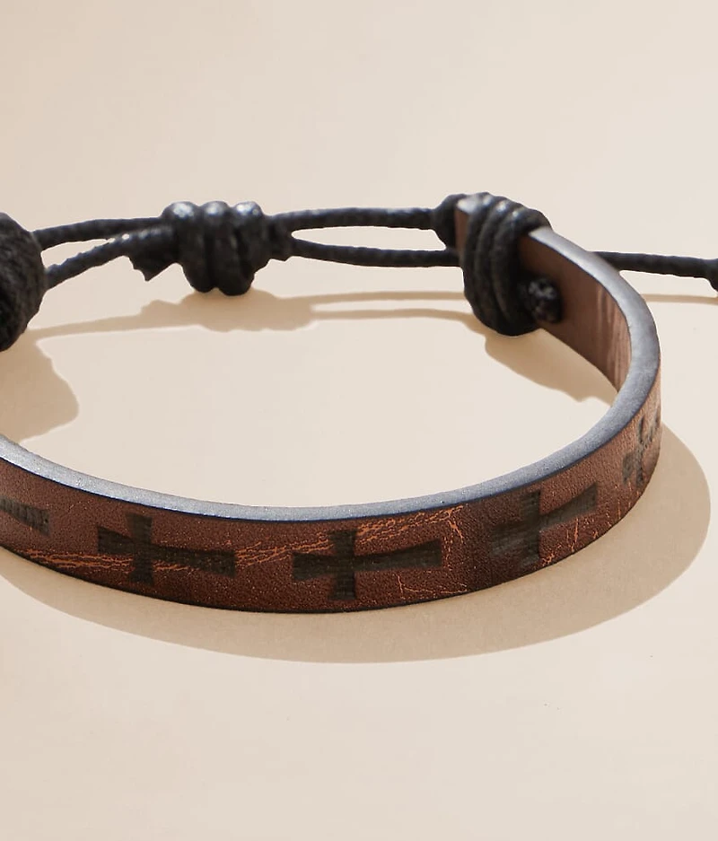 Cross Leather Bracelet
